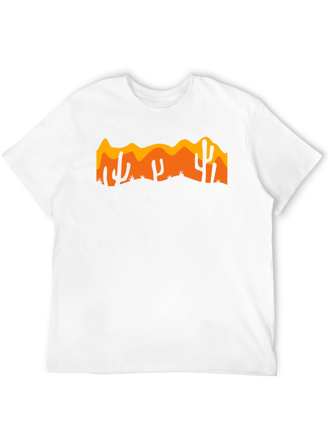 Desert Cactus Graphic Tee - Black Cotton Casual Shirt