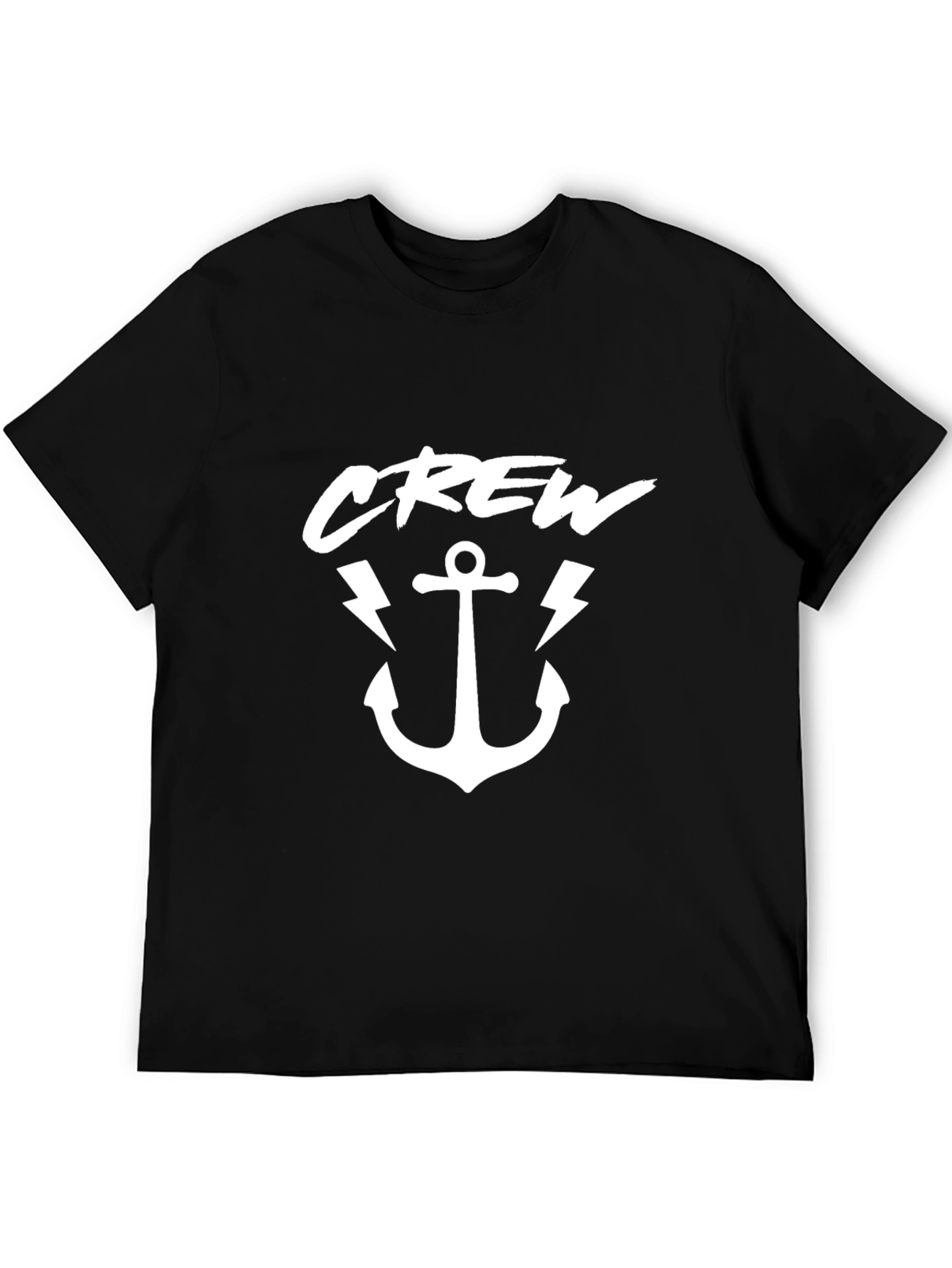 Crew Anchor Graphic Tee - Black Cotton T-Shirt