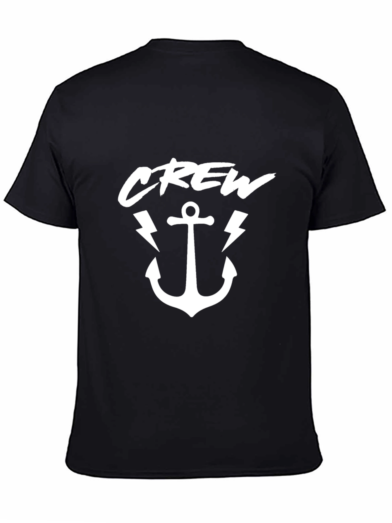 Crew Anchor Graphic Tee - Black Cotton T-Shirt