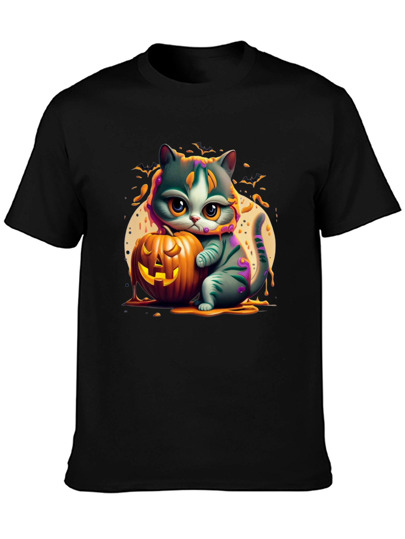 Halloween Cat Pumpkin Graphic Tee