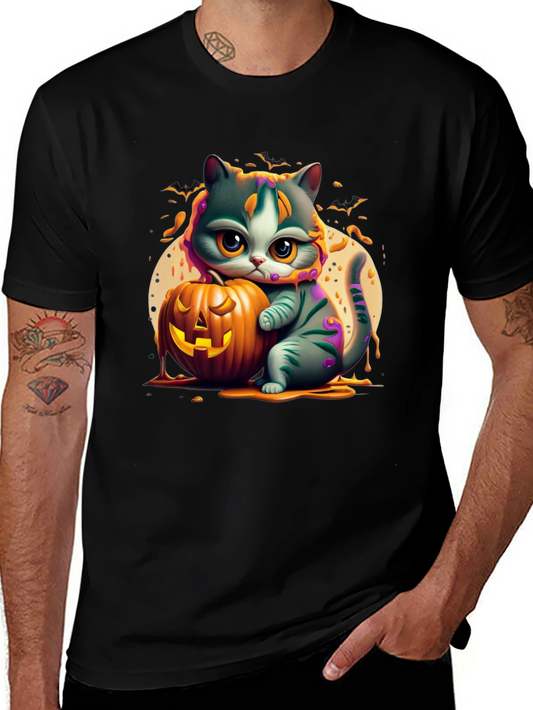 Halloween Cat Pumpkin Graphic Tee