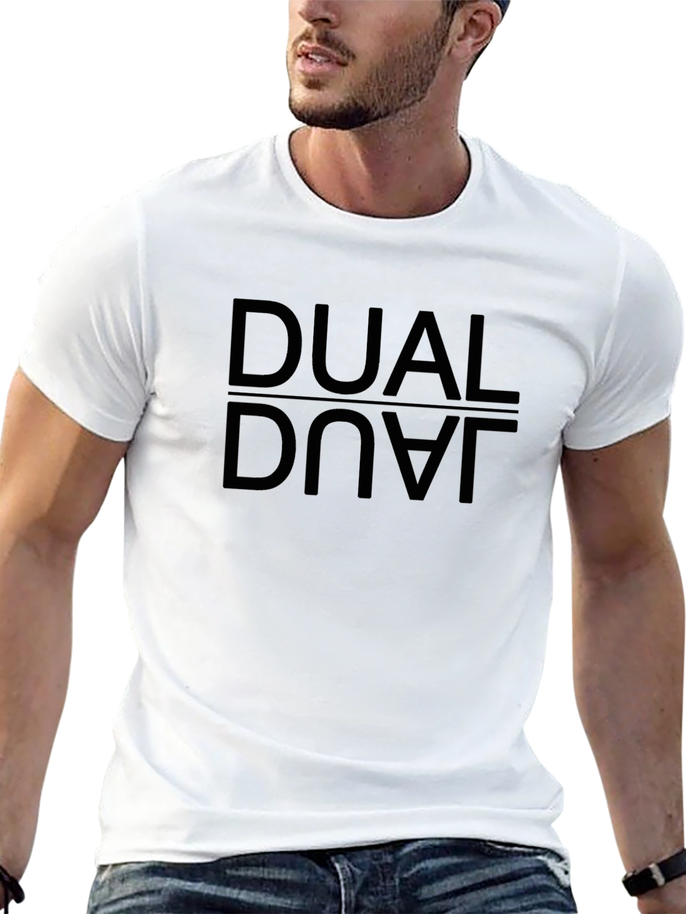 Dual Dove Black T-Shirt - Urban Reflective Design