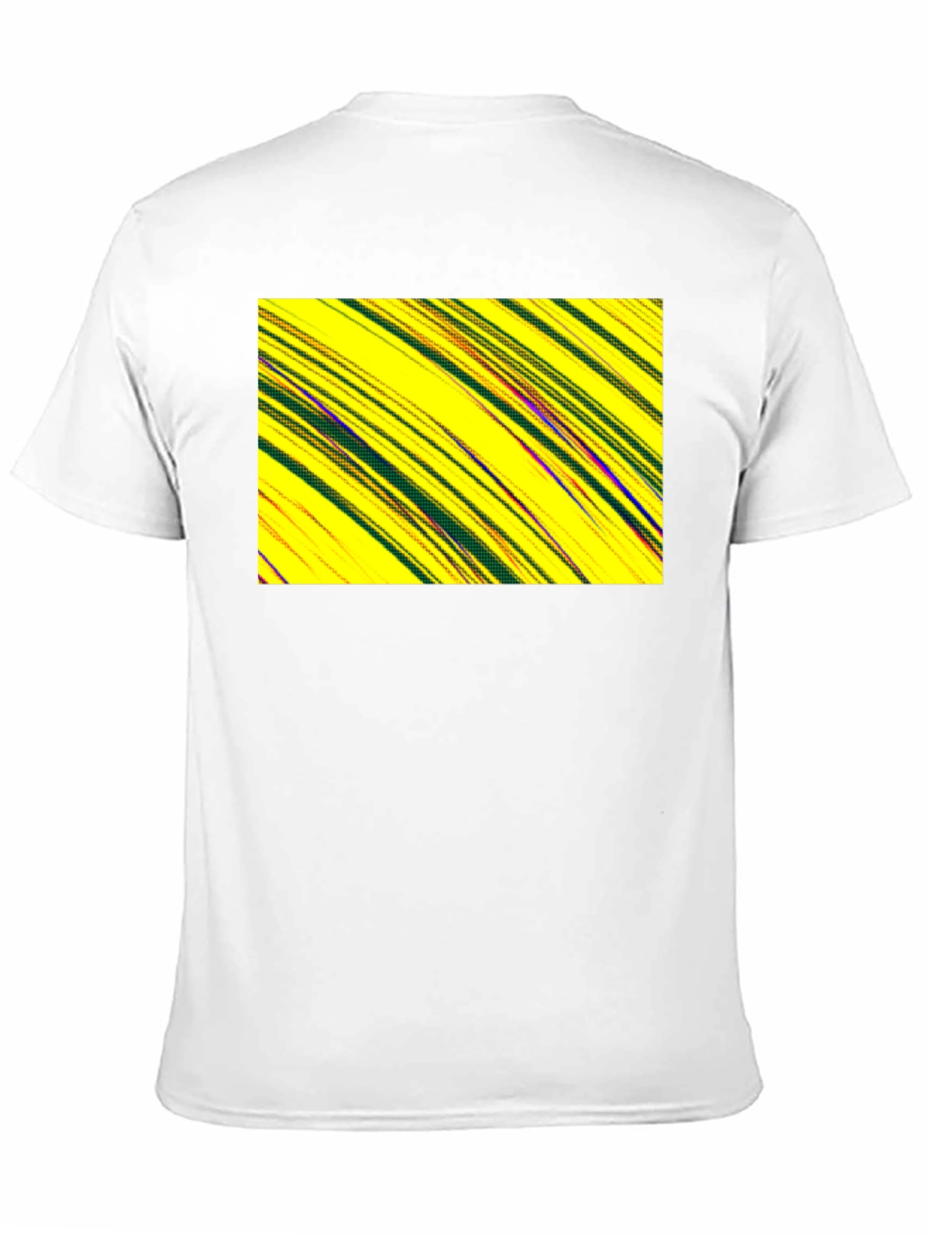 Abstract Yellow Graphic Print Black Tee