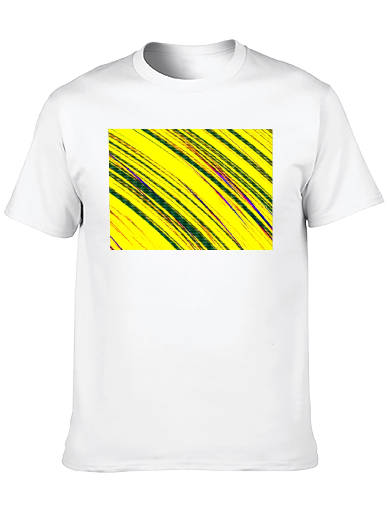 Abstract Yellow Graphic Print Black Tee