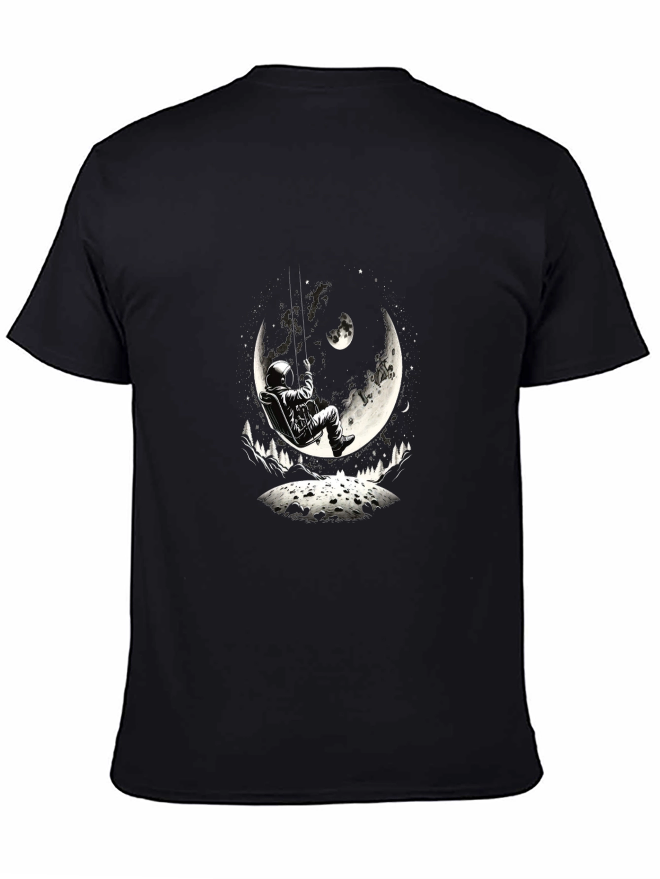 Astronaut Moon Swing Graphic Tee - Black