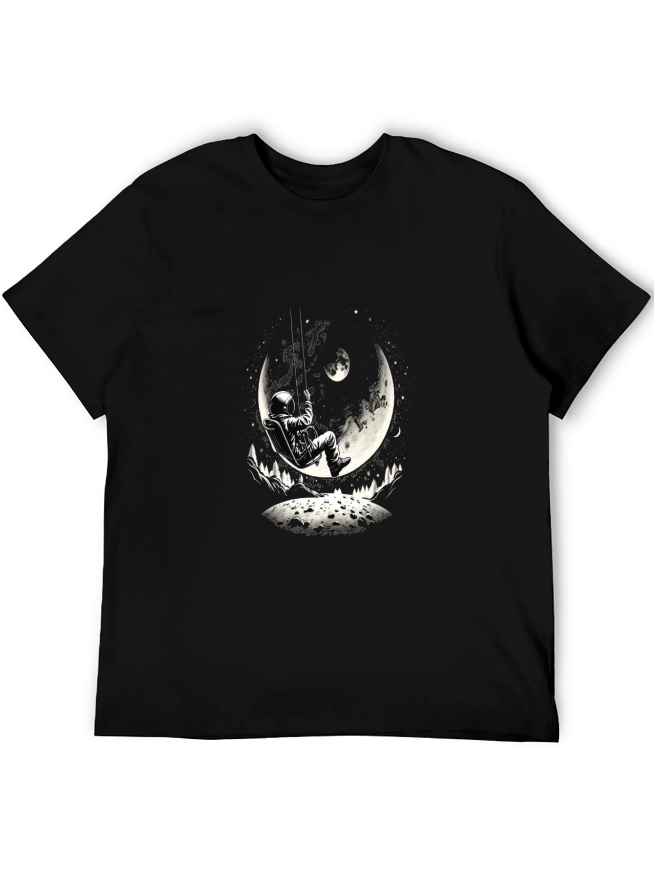 Astronaut Moon Swing Graphic Tee - Black