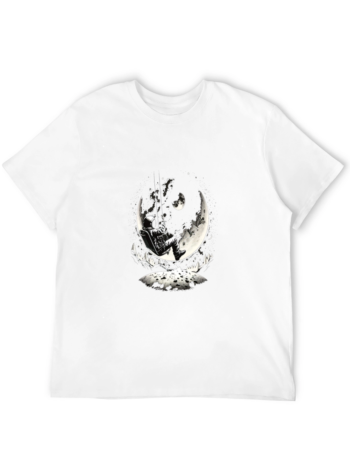 Astronaut Moon Swing Graphic Tee - Black