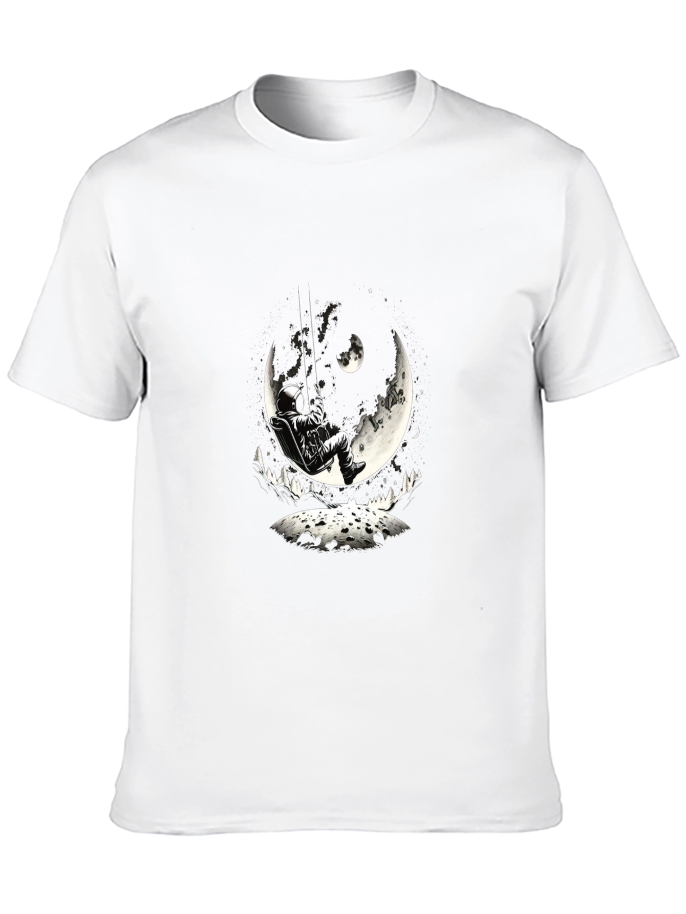 Astronaut Moon Swing Graphic Tee - Black