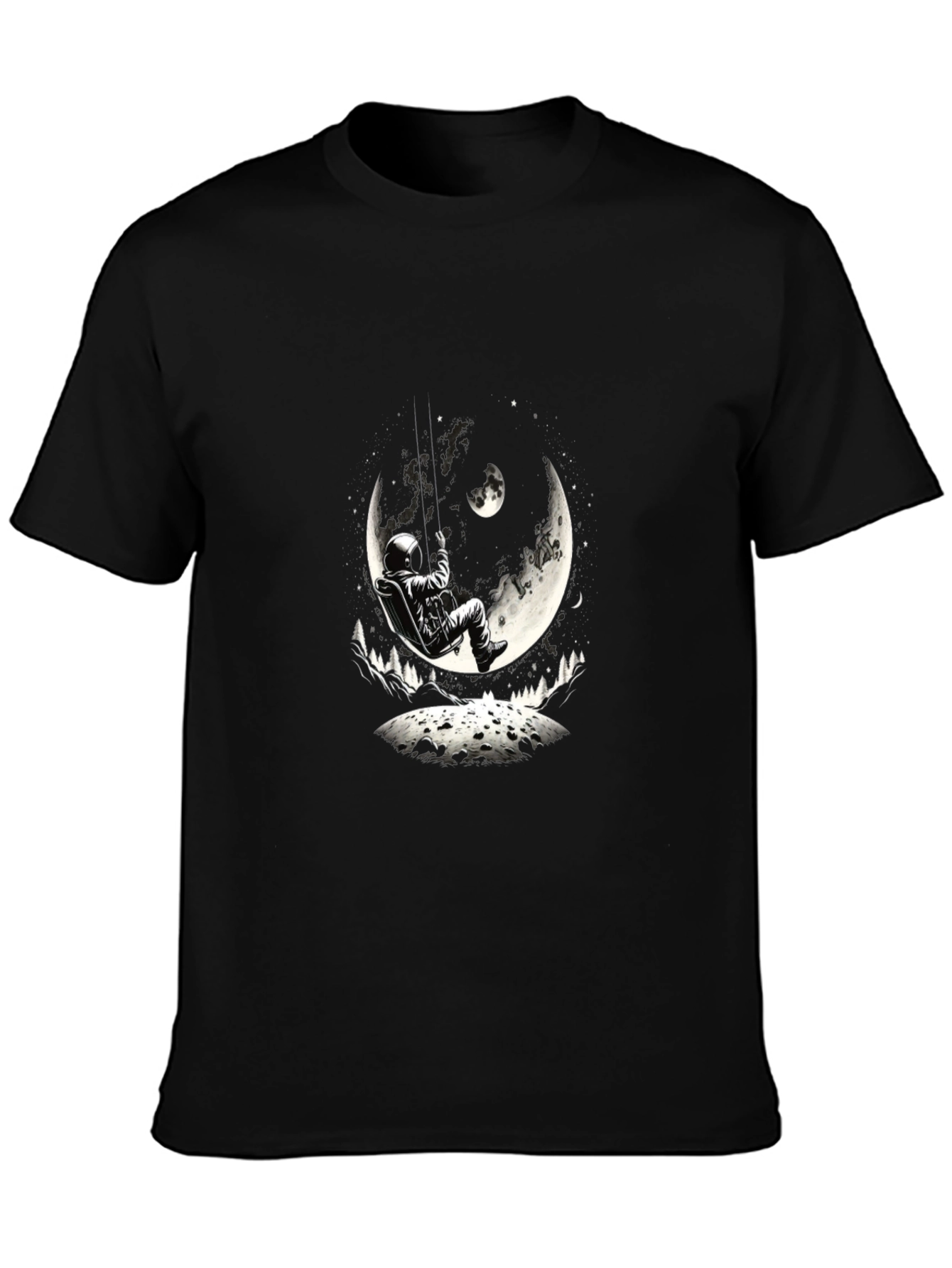 Astronaut Moon Swing Graphic Tee - Black
