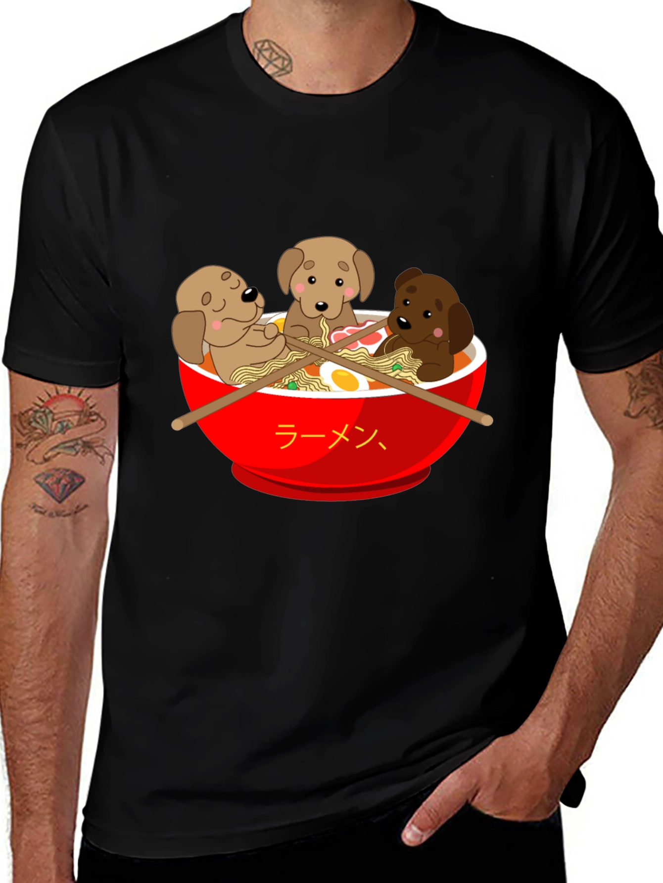 Ramen Puppies Graphic T-Shirt - Cute Dog Lover Tee