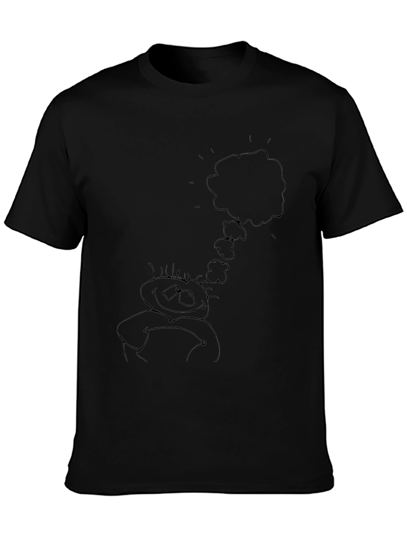 Whimsical Thinking Doodle Tee - Black Cotton Blend