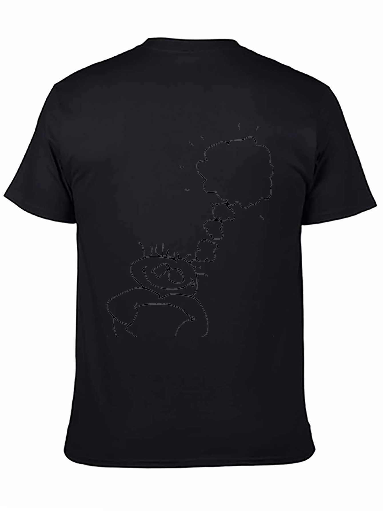Whimsical Thinking Doodle Tee - Black Cotton Blend