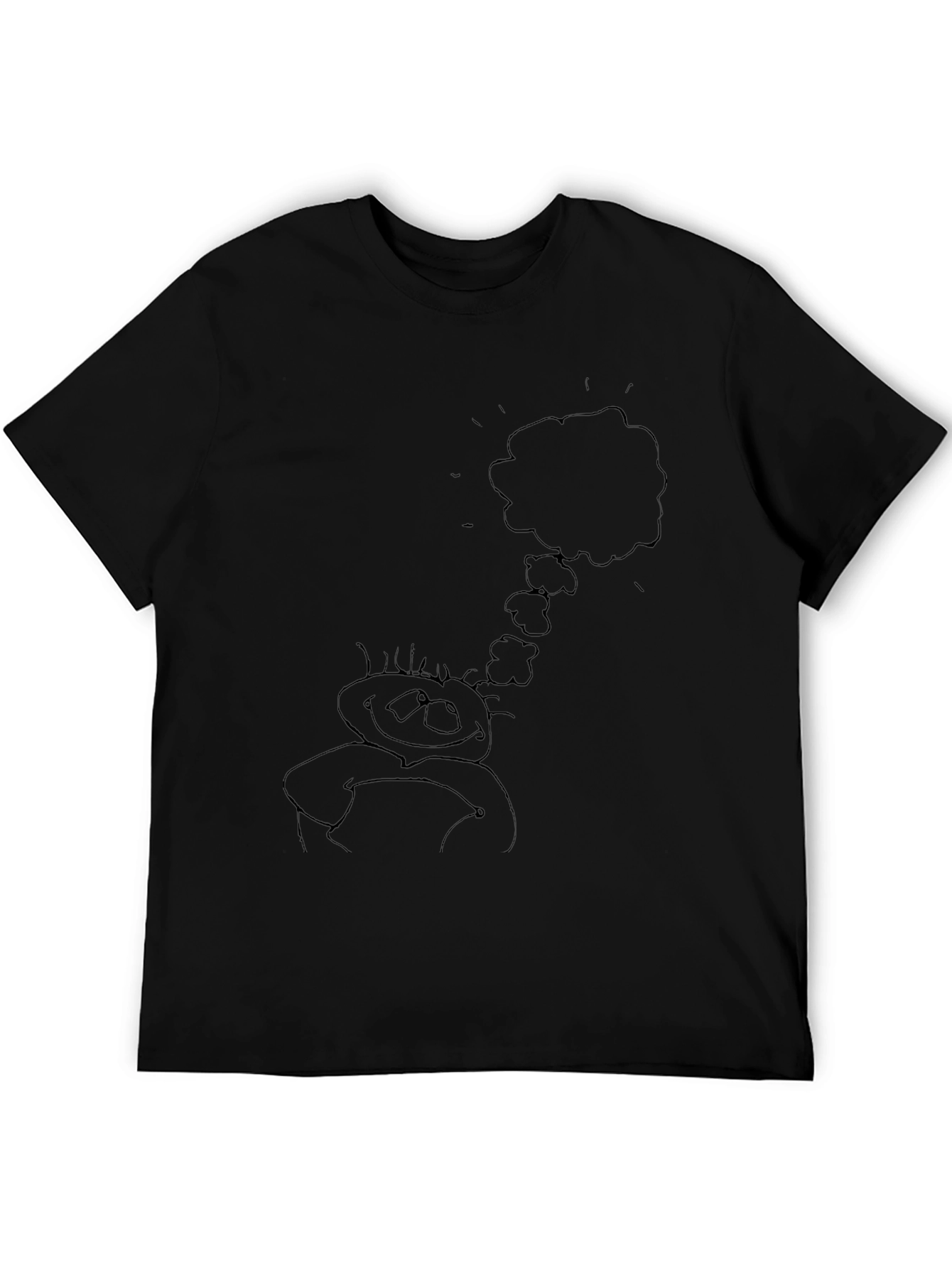 Whimsical Thinking Doodle Tee - Black Cotton Blend