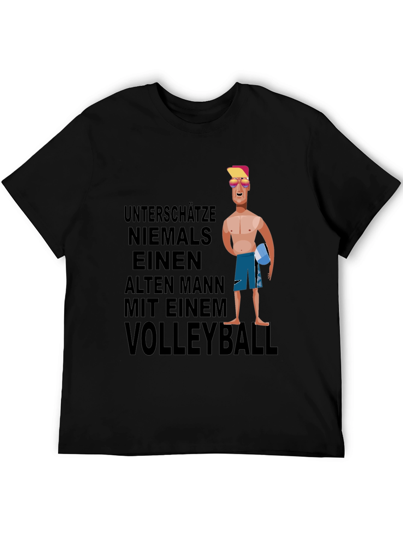Volleyball Old Man Graphic T-Shirt