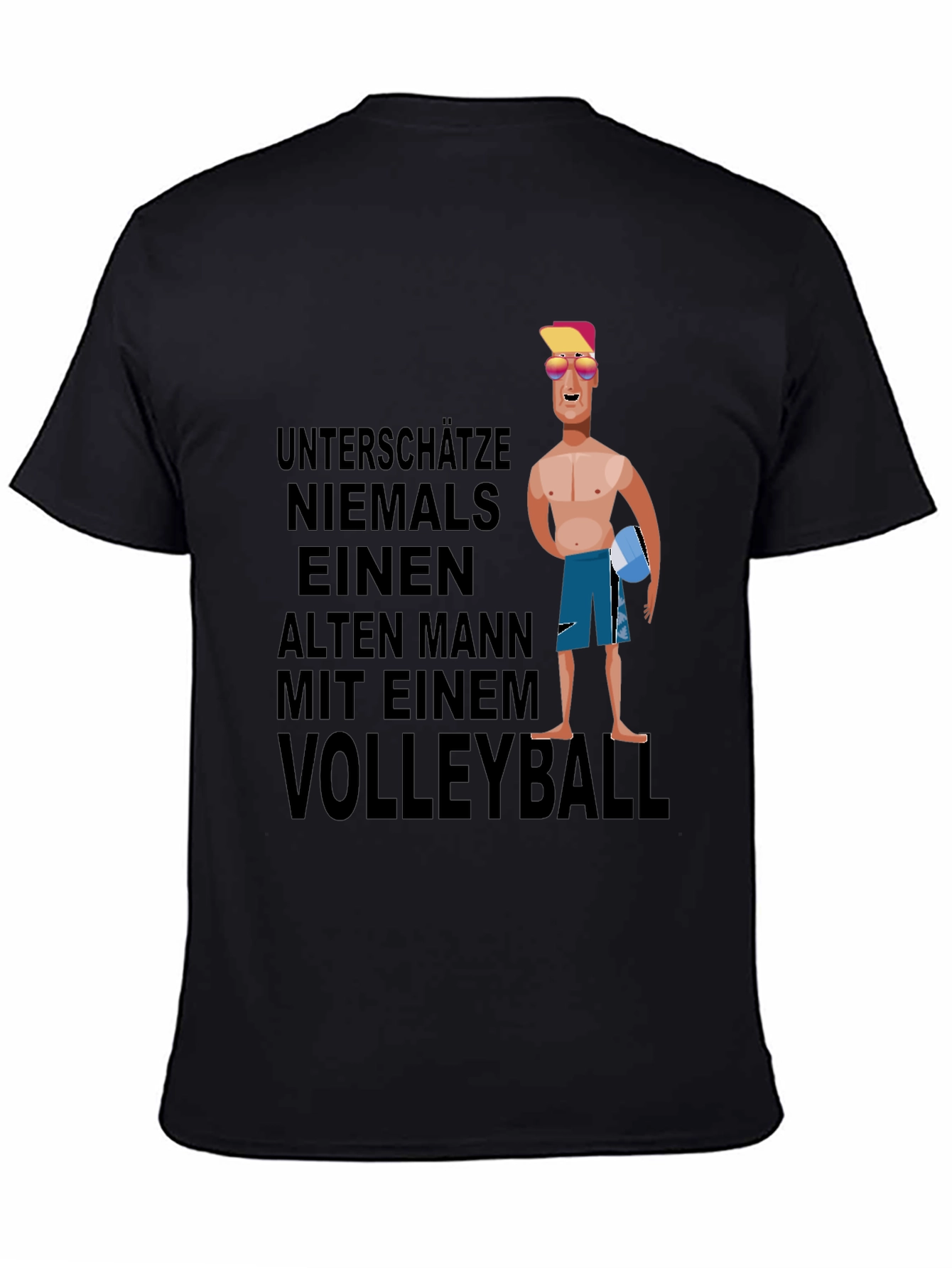 Volleyball Old Man Graphic T-Shirt