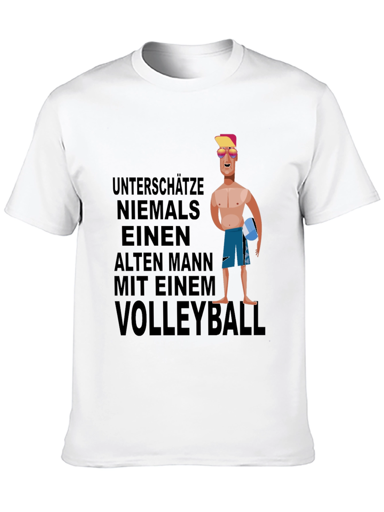 Volleyball Old Man Graphic T-Shirt