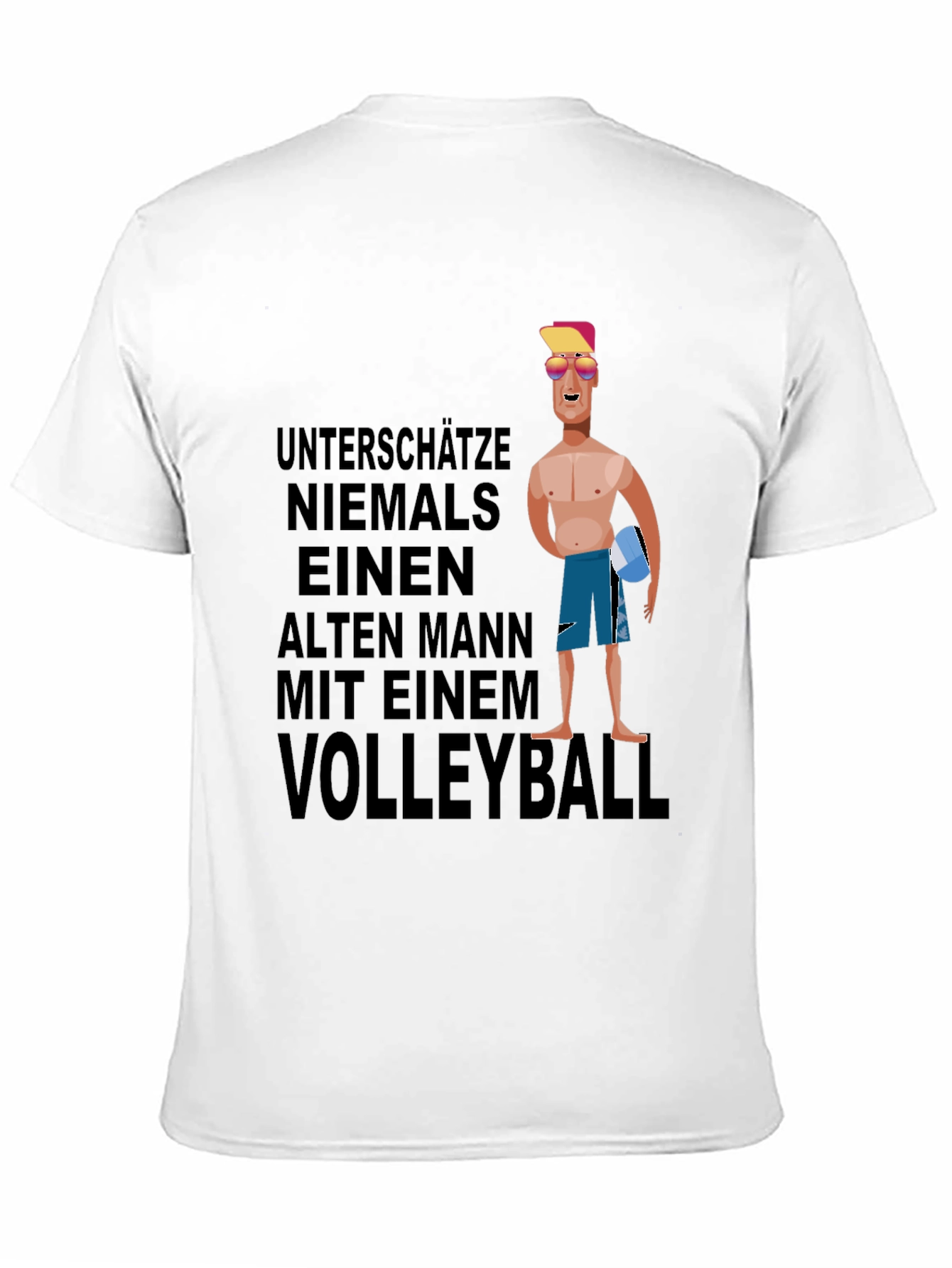 Volleyball Old Man Graphic T-Shirt