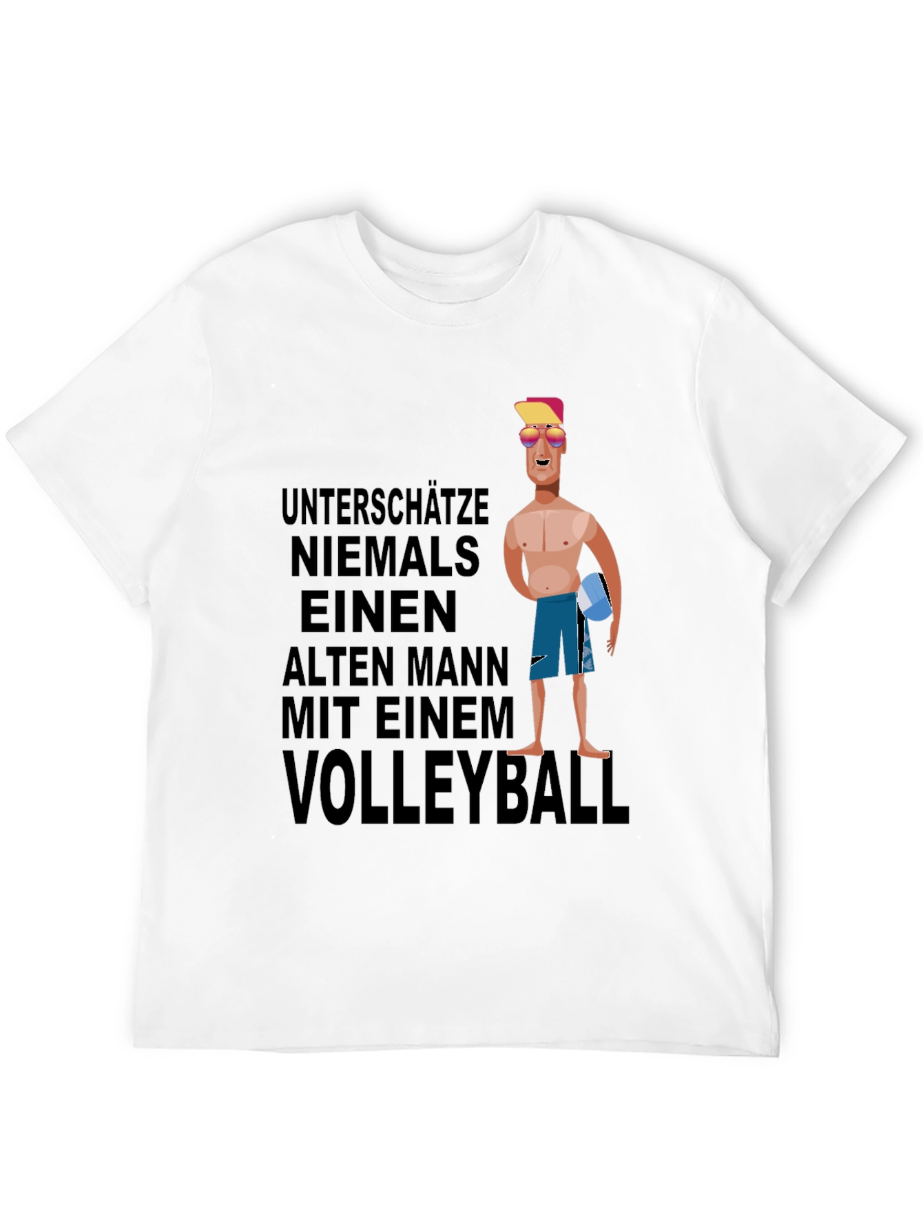 Volleyball Old Man Graphic T-Shirt
