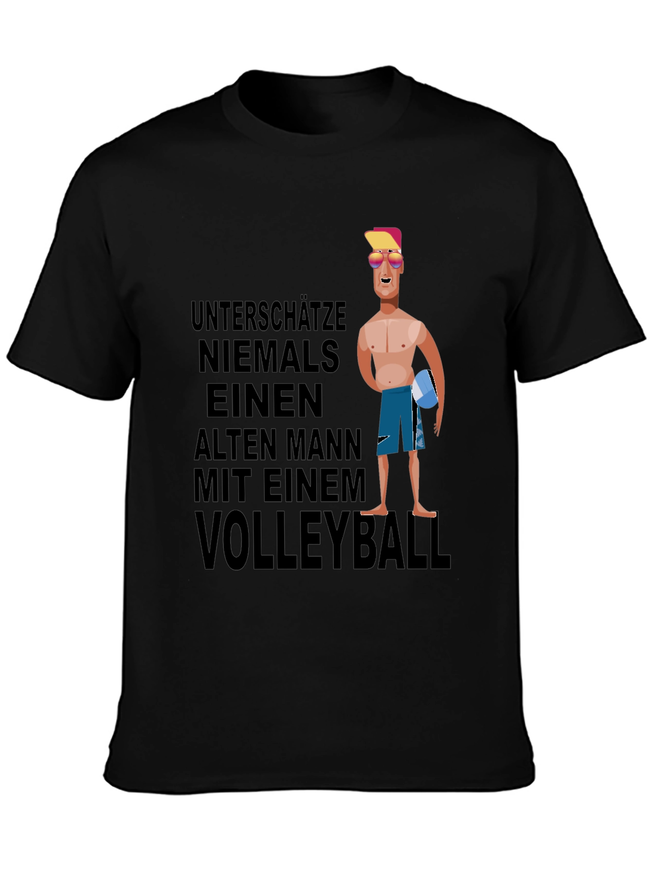 Volleyball Old Man Graphic T-Shirt