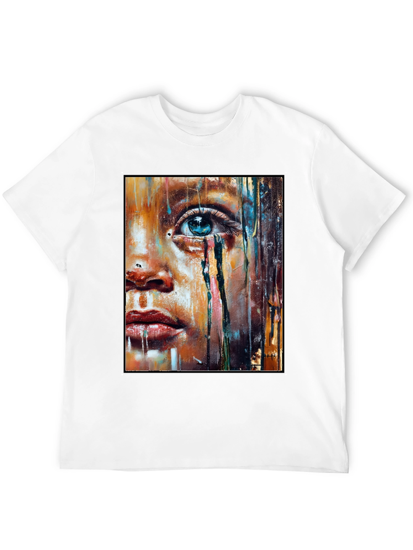 Artistic Portrait Graphic T-Shirt - Black