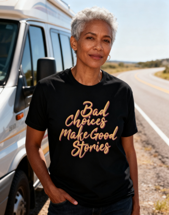 Bad Choices Make Good Stories Typography Tee
