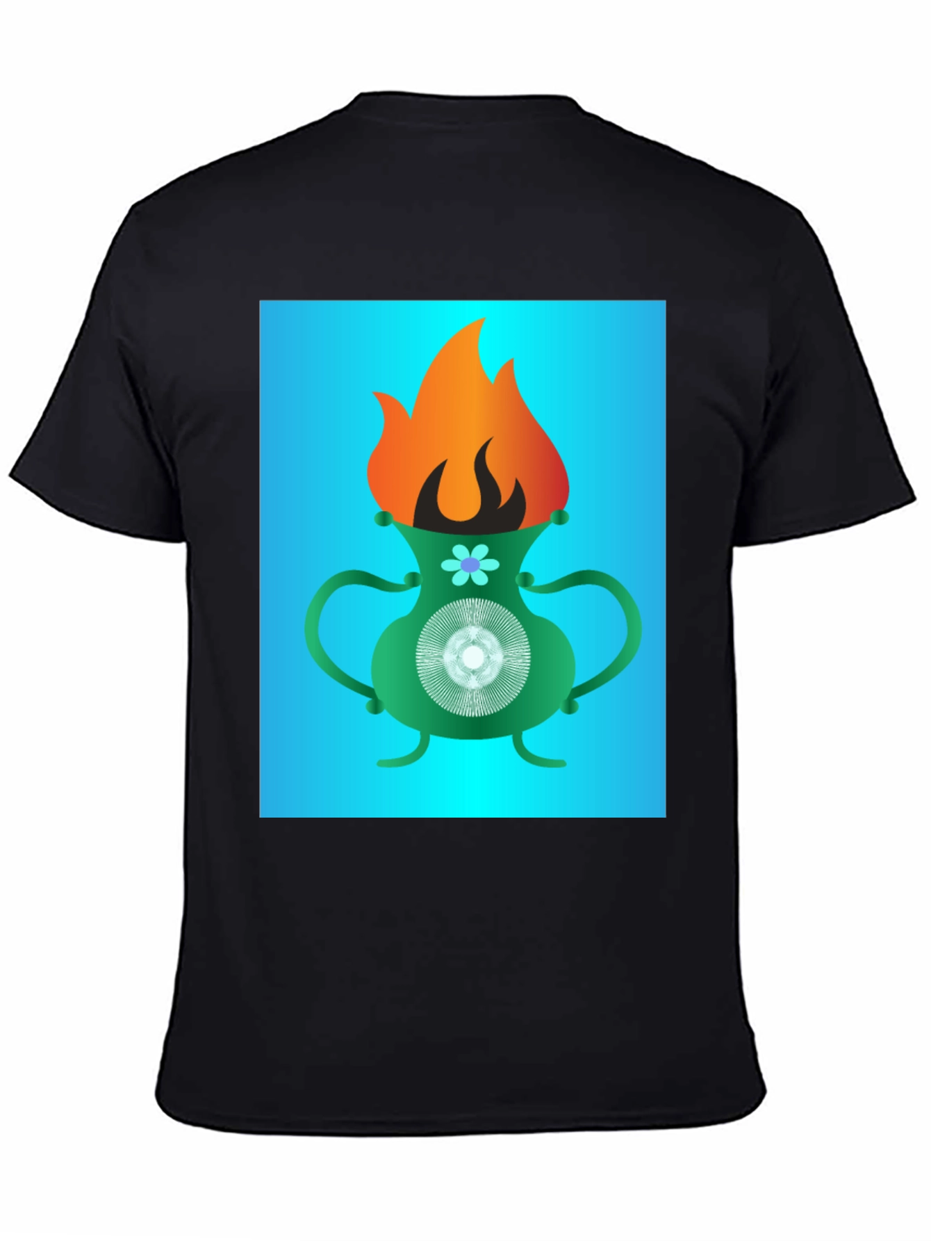 Flaming Vase Graphic Tee - Unique Design