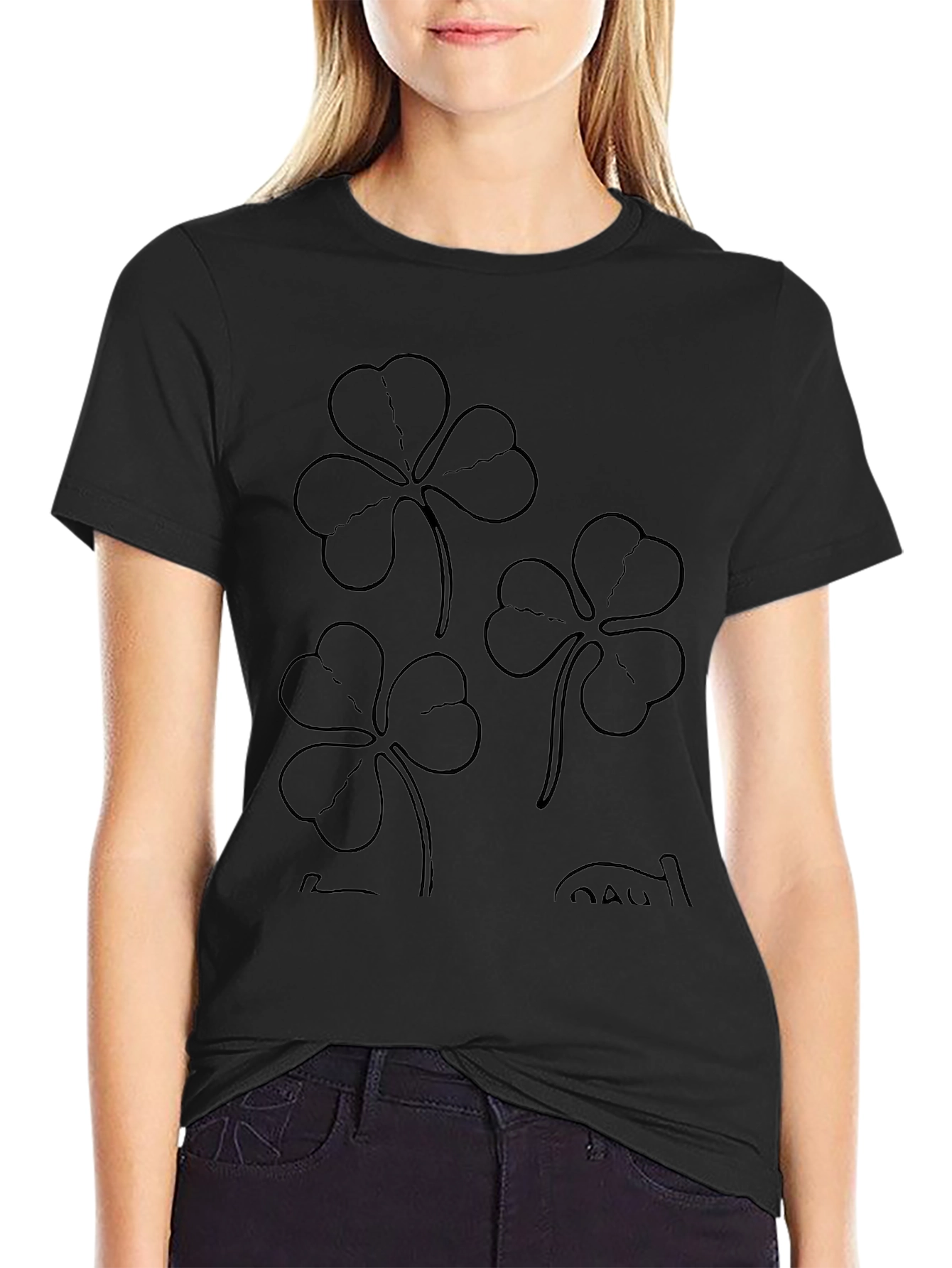 Lucky Clover Graphic Tee - Black