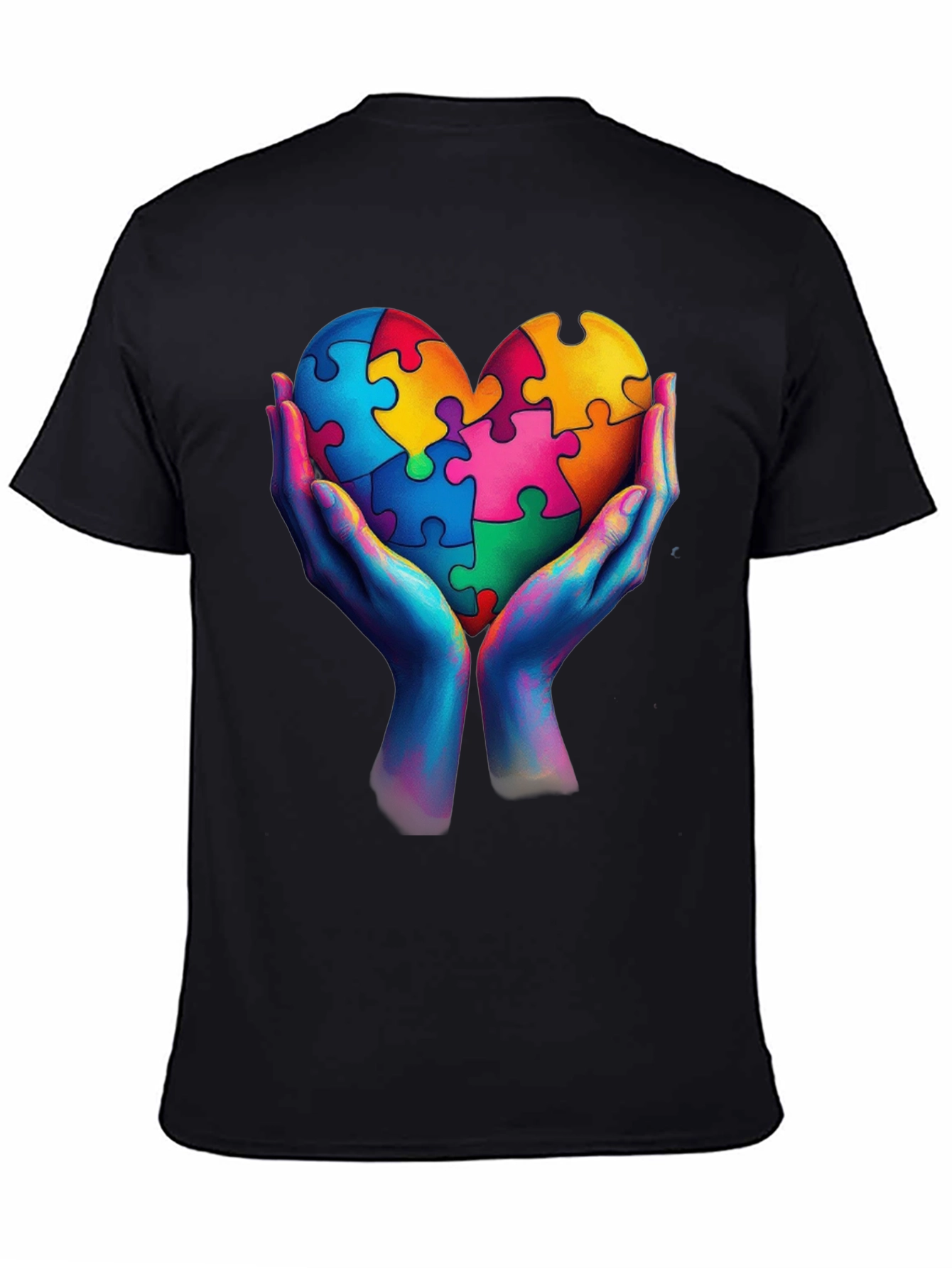 Autism Awareness Heart Puzzle Piece Graphic T-Shirt