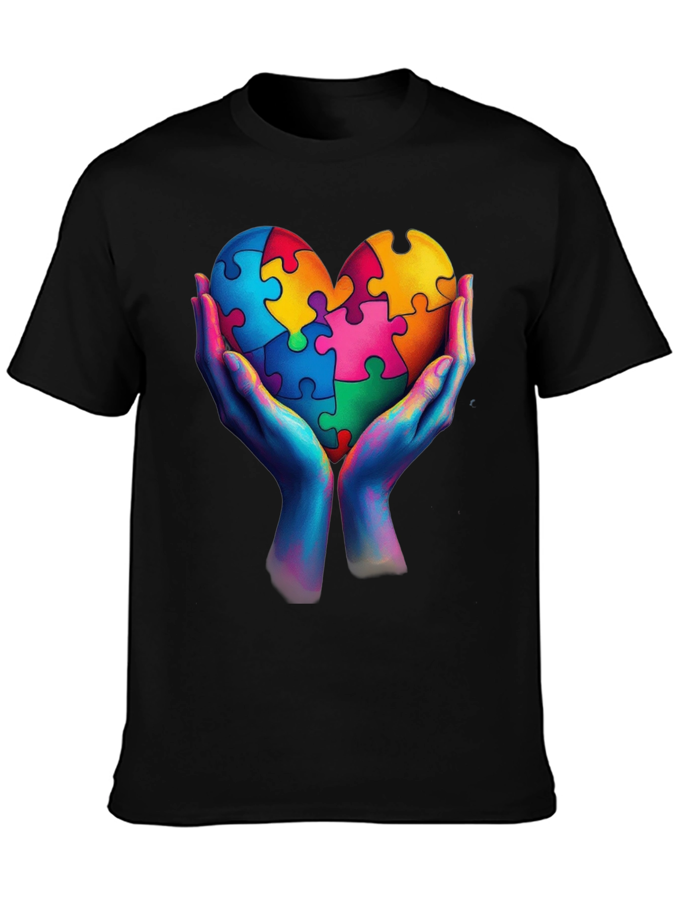 Autism Awareness Heart Puzzle Piece Graphic T-Shirt