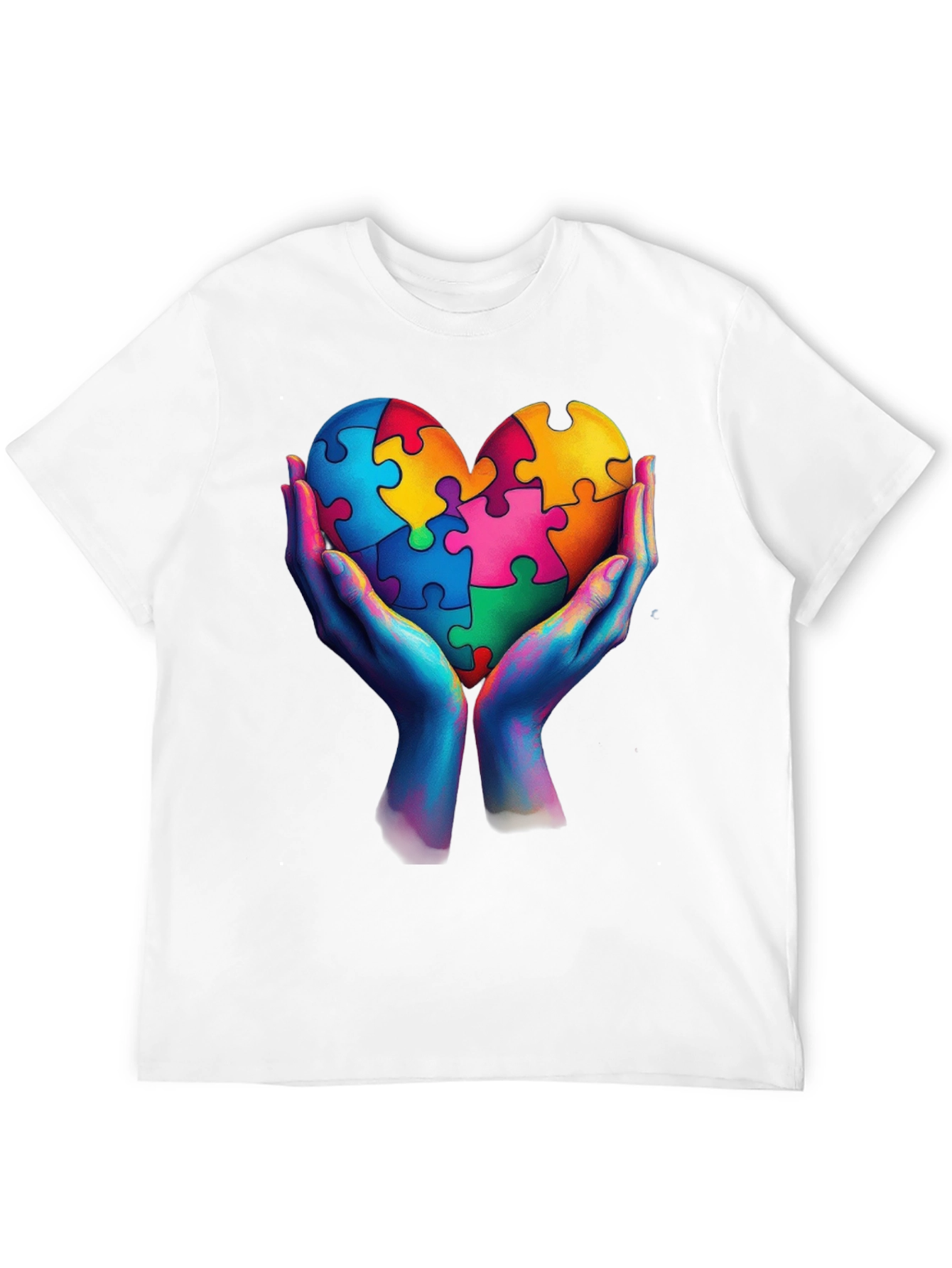 Autism Awareness Heart Puzzle Piece Graphic T-Shirt