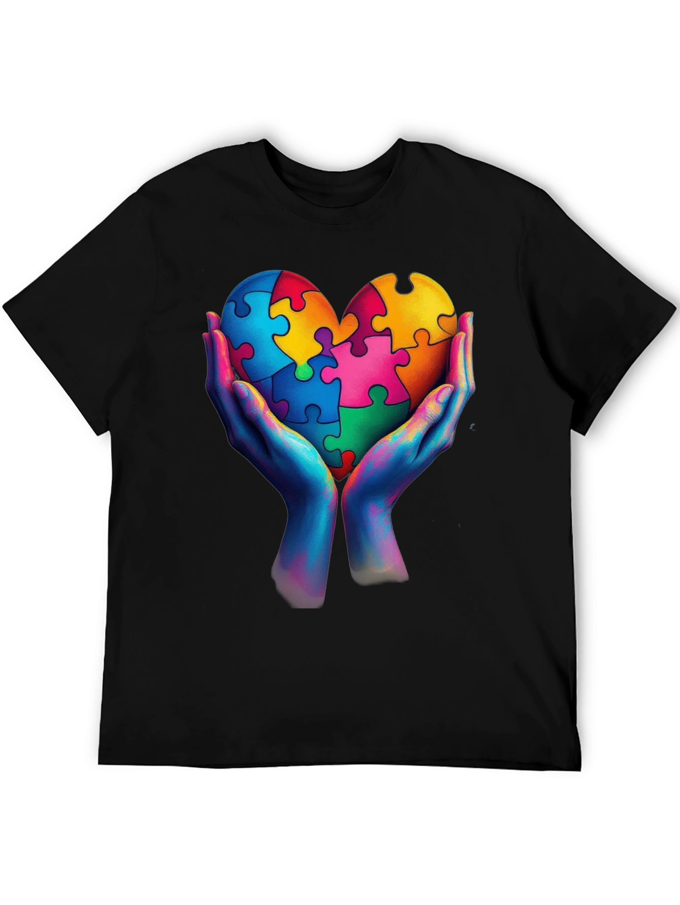 Autism Awareness Heart Puzzle Piece Graphic T-Shirt