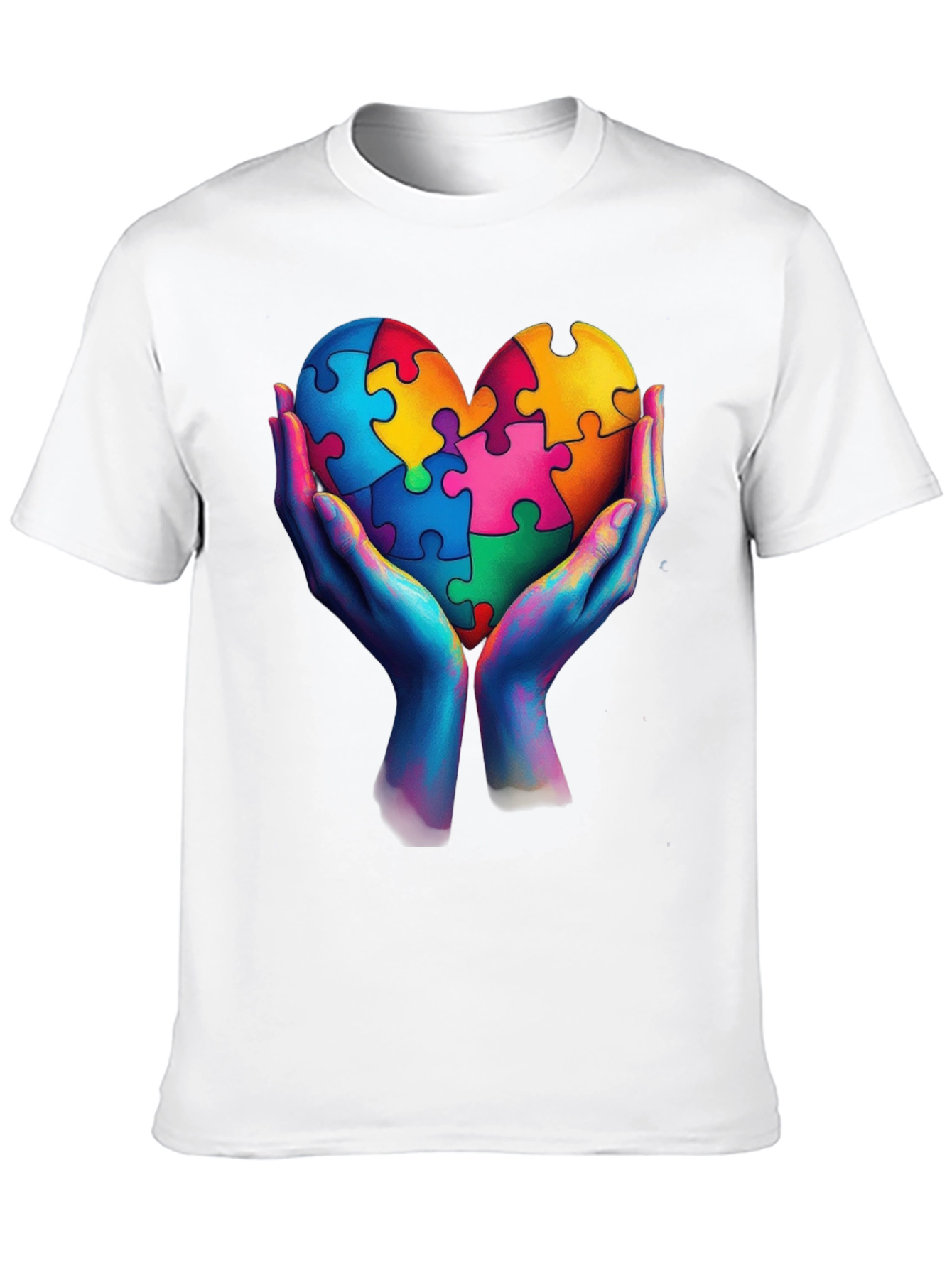 Autism Awareness Heart Puzzle Piece Graphic T-Shirt