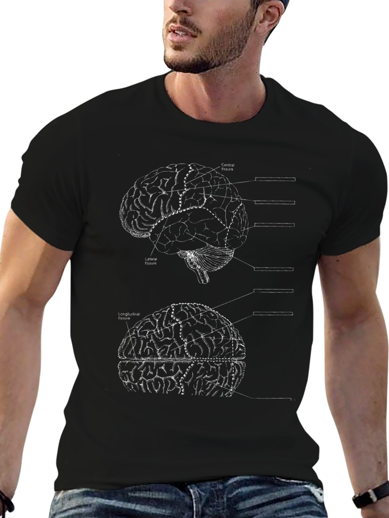 Brain Diagram Graphic Tee - Anatomy Style