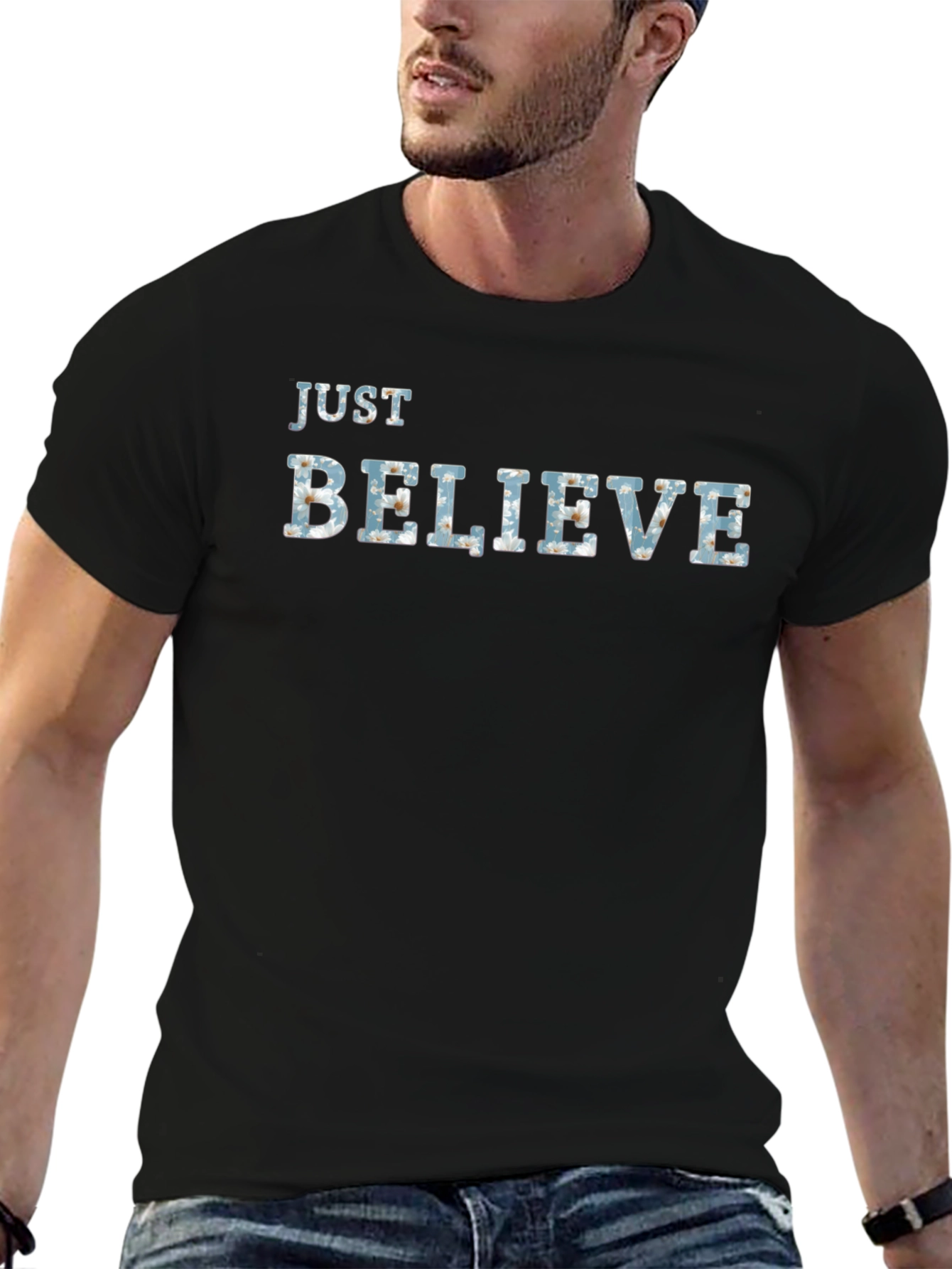 Just Believe Graphic Tee - Mens Black T-Shirt