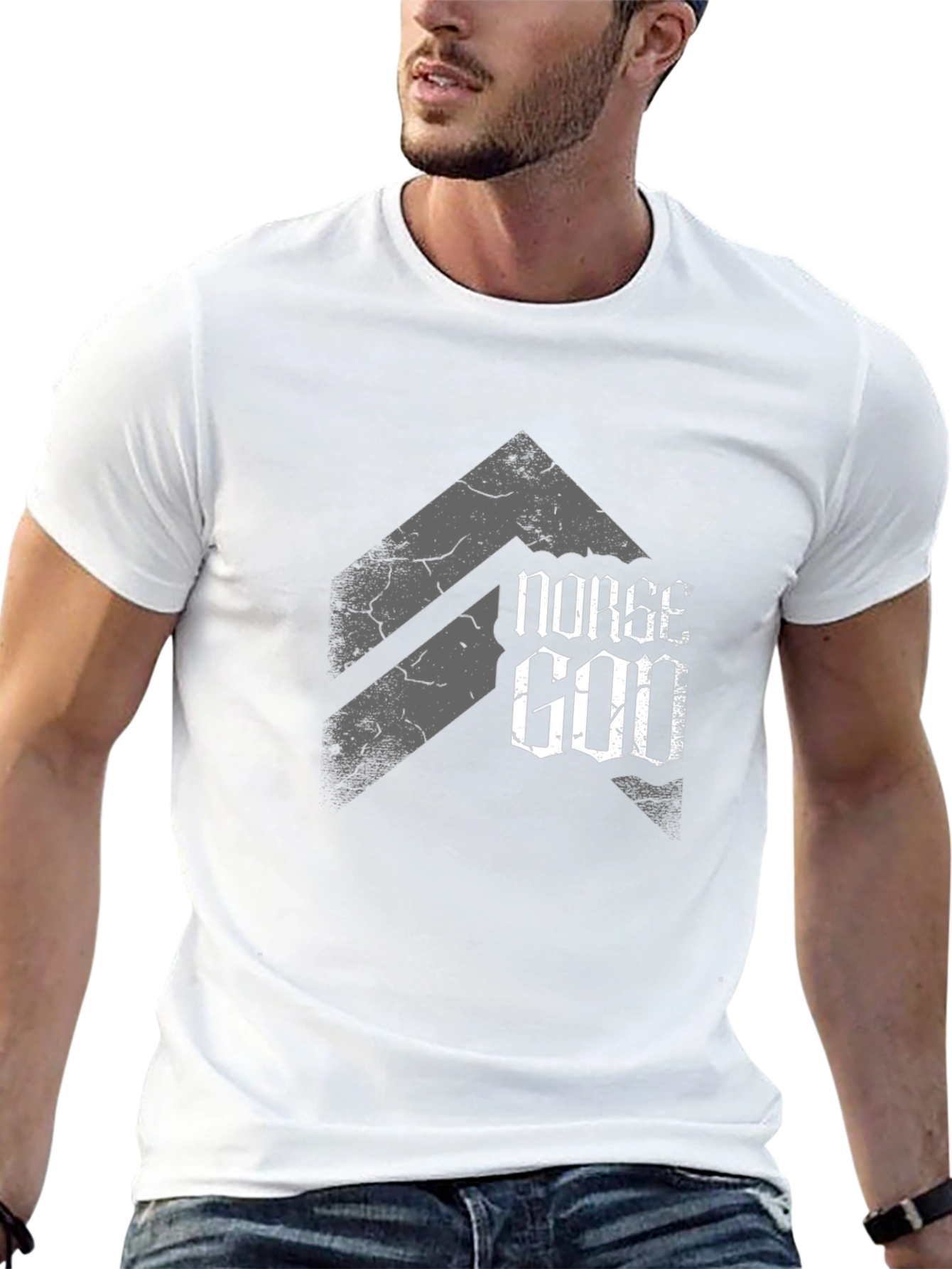 Norse God Graphic Tee - Black Viking Style