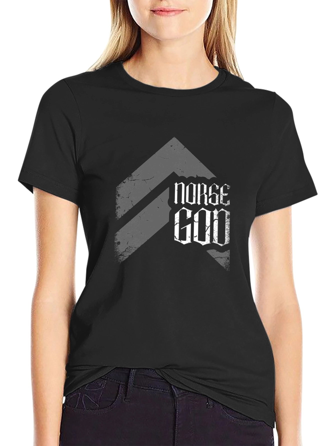 Norse God Graphic Tee - Black Viking Style