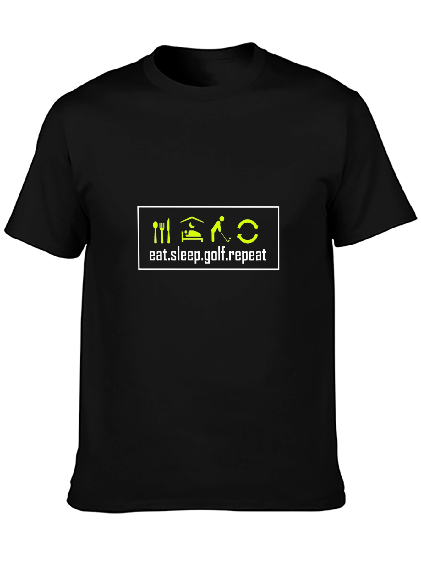 Eat Sleep Golf Repeat Black T-Shirt