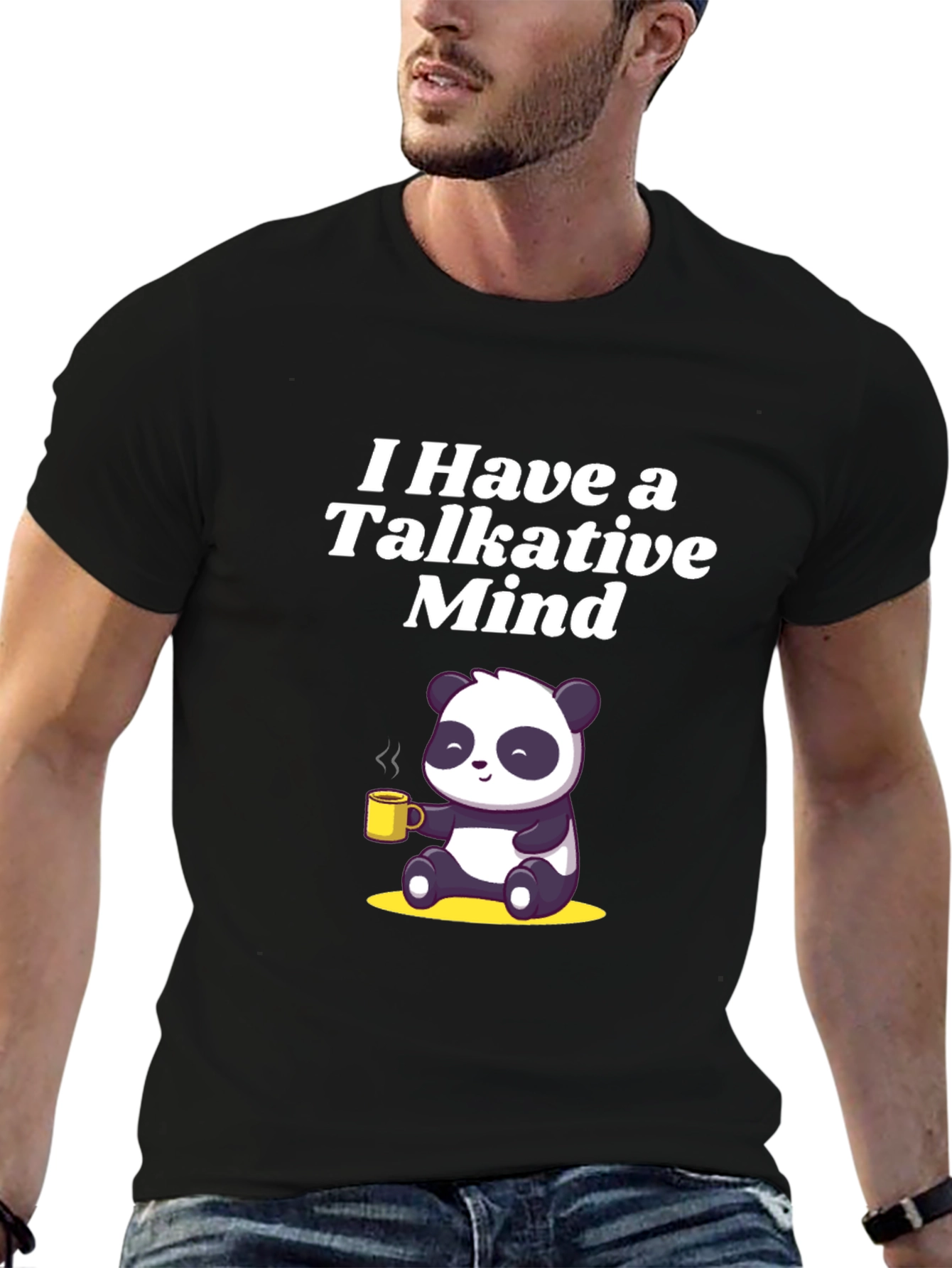 Talkative Mind Panda T-Shirt - Cute & Comfy