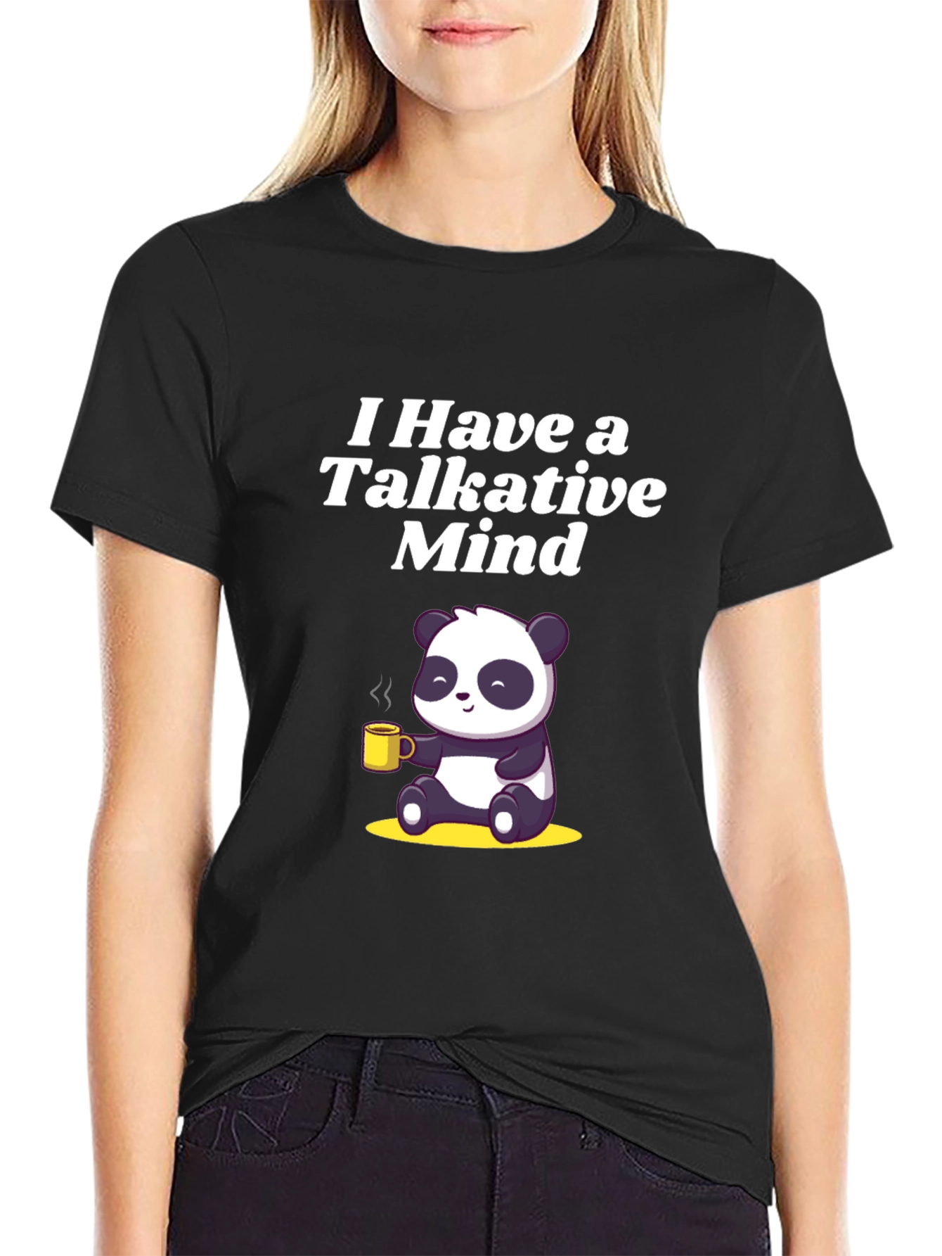 Talkative Mind Panda T-Shirt - Cute & Comfy