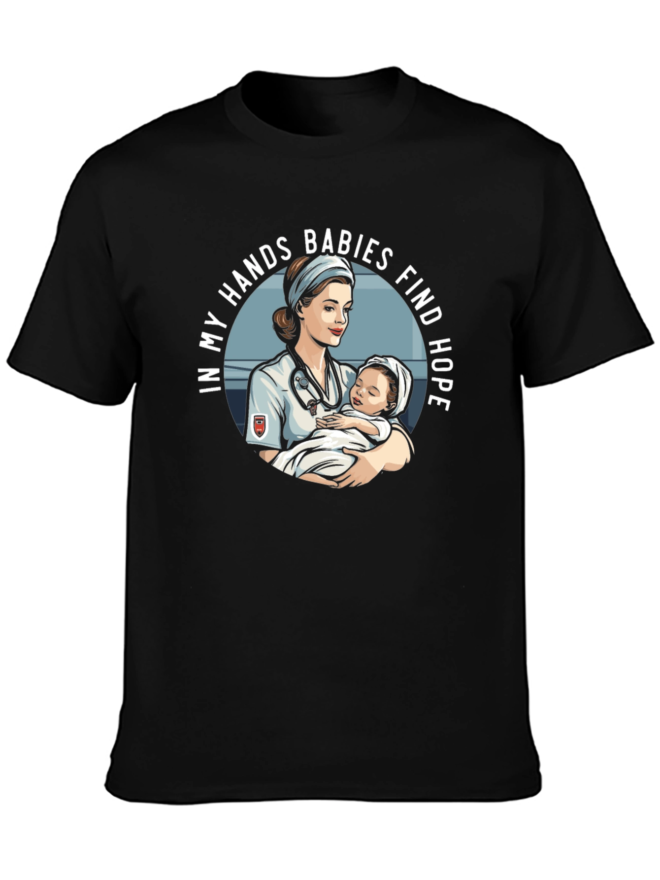 Nurse Holding Baby Graphic T-Shirt