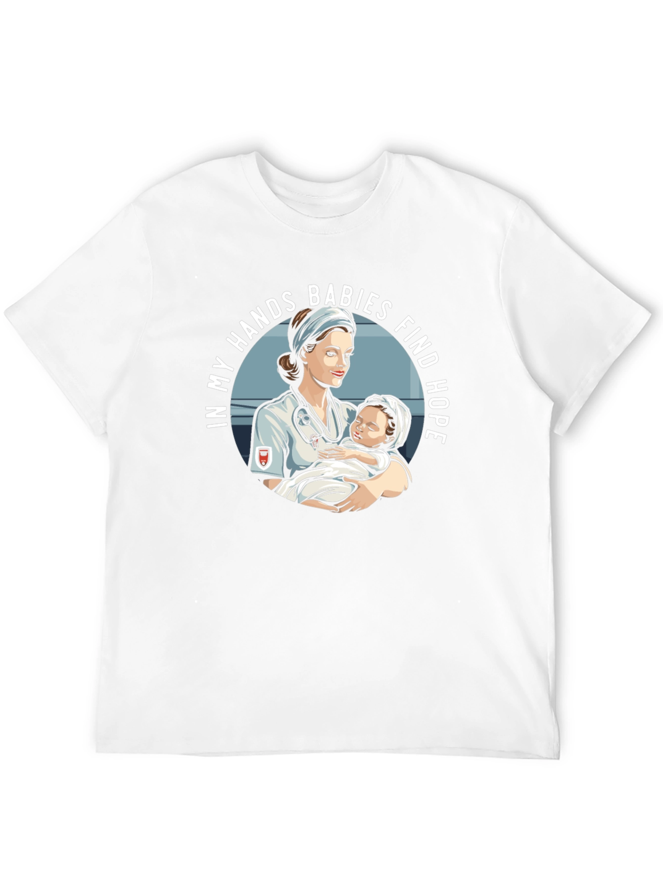 Nurse Holding Baby Graphic T-Shirt
