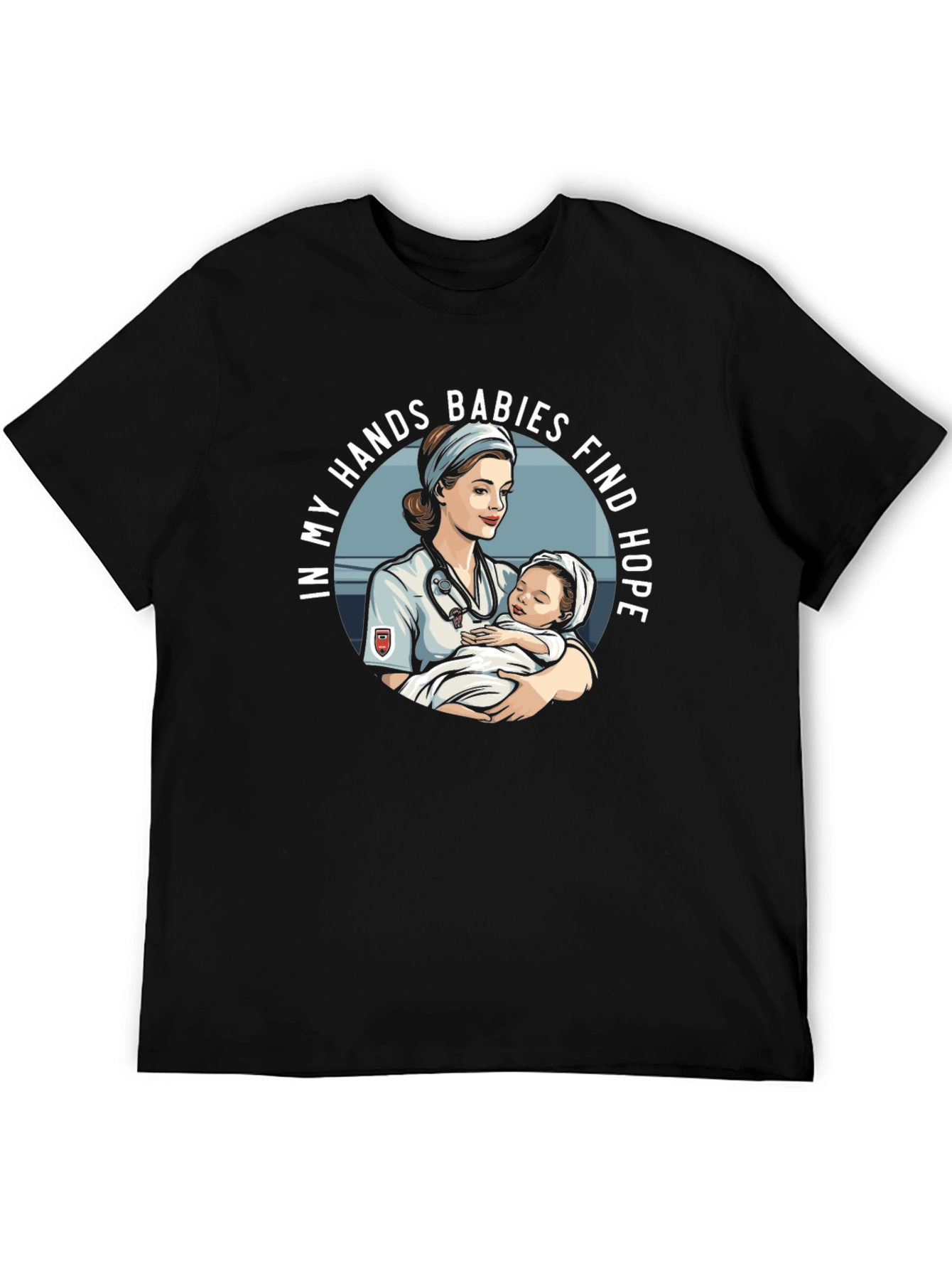 Nurse Holding Baby Graphic T-Shirt
