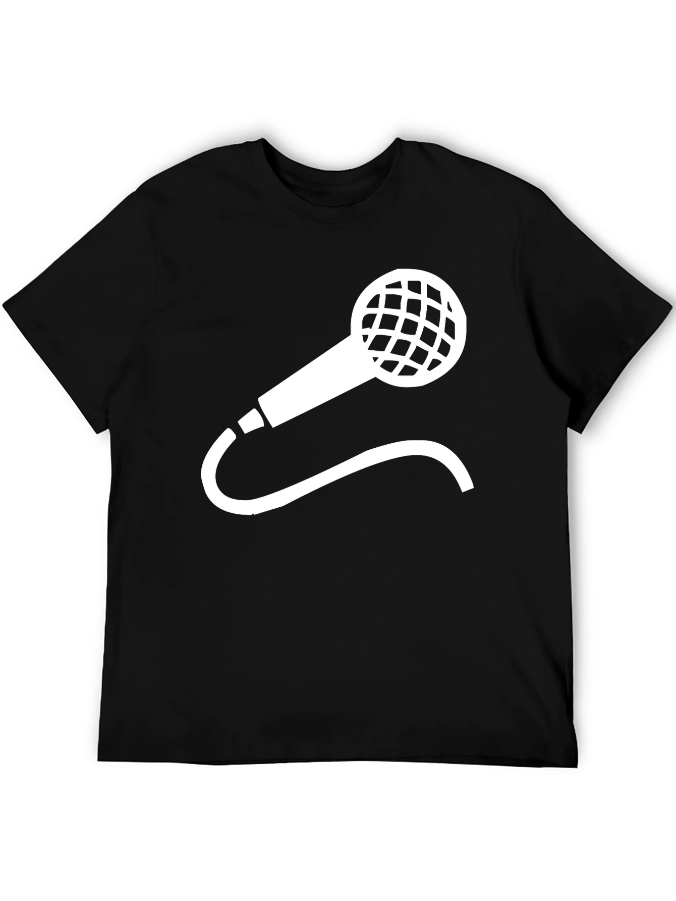 Microphone Graphic Tee - Cool Black Shirt