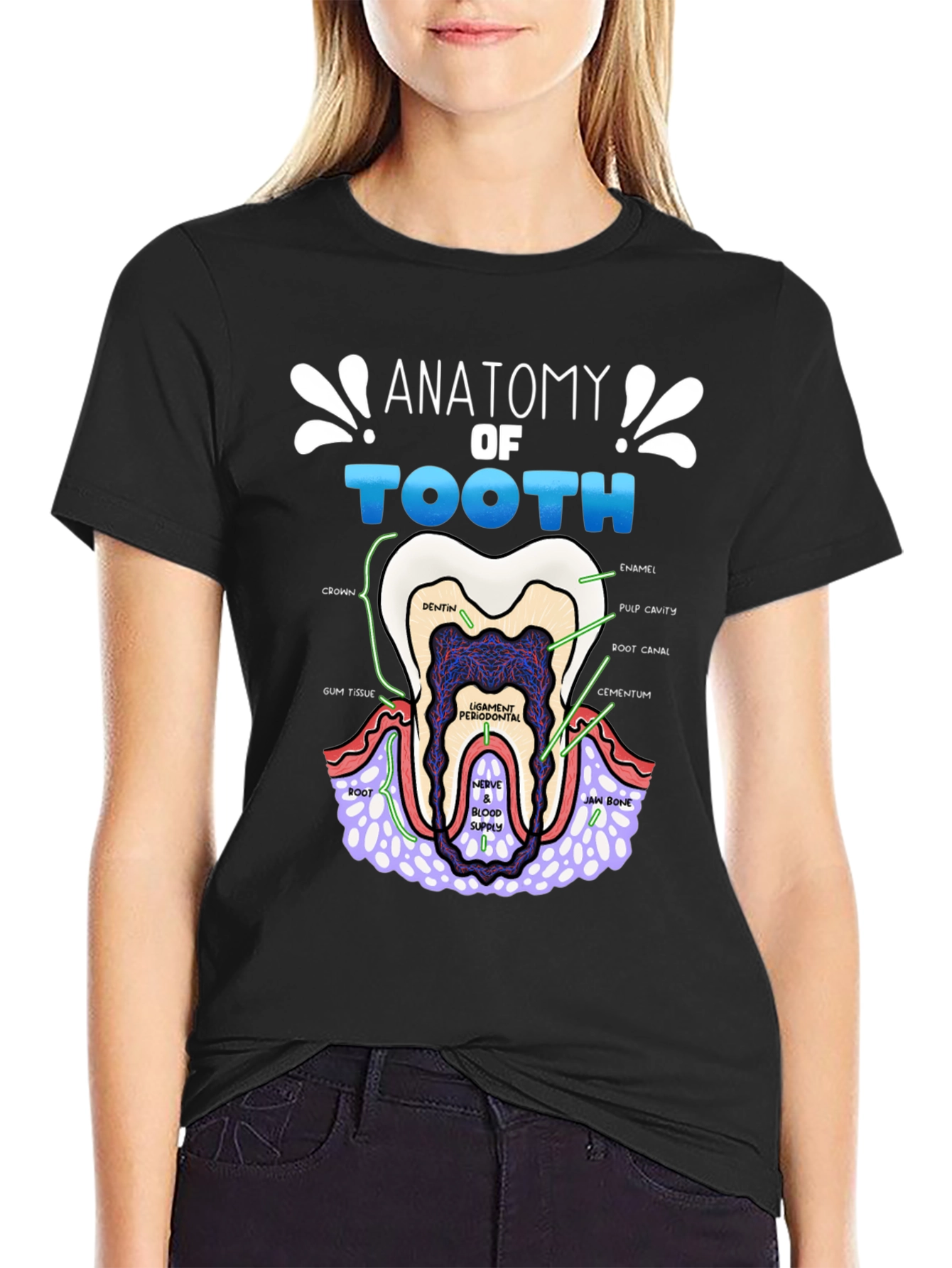 Anatomy of a Tooth T-Shirt Dental Gift