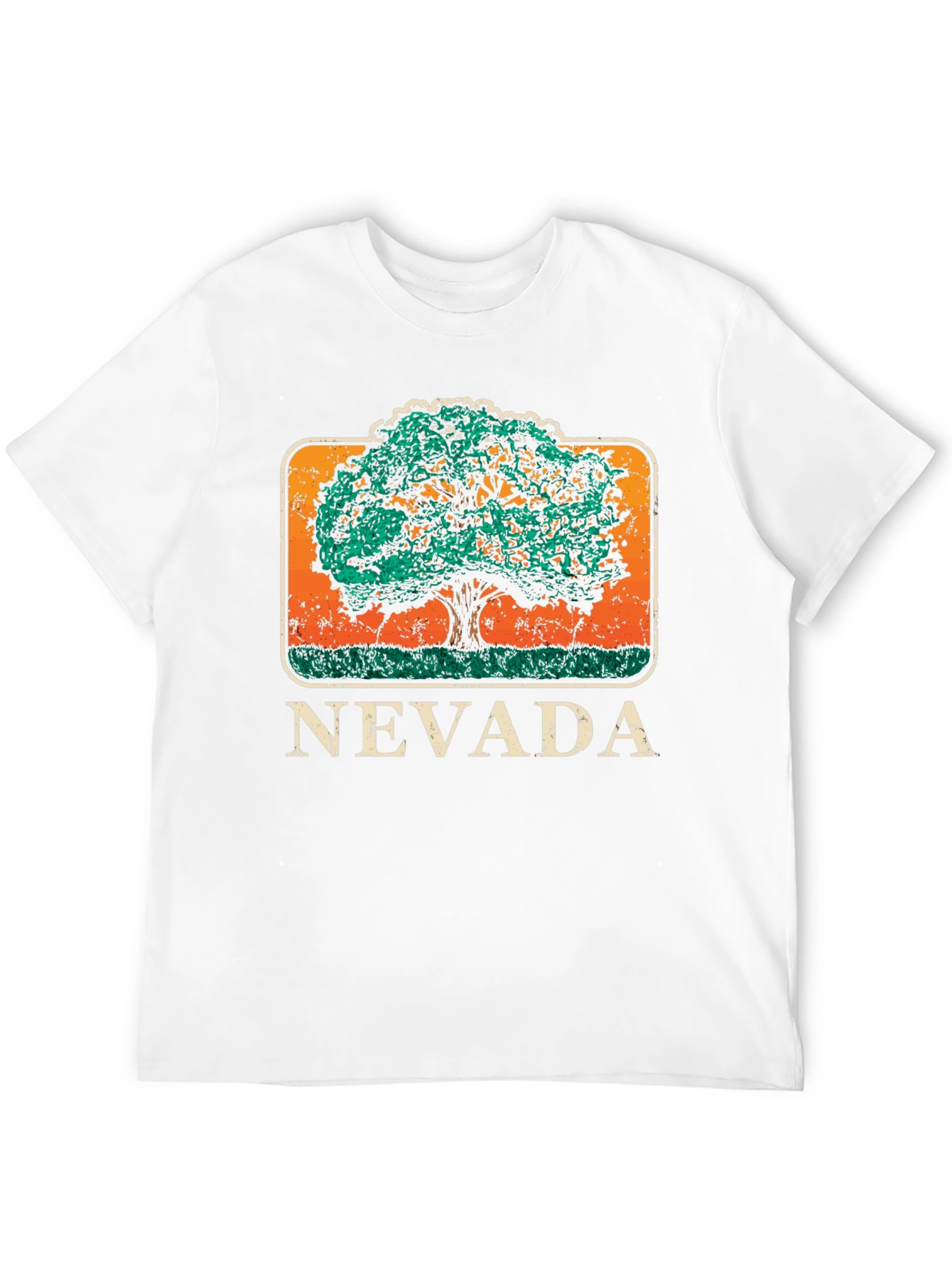 Nevada Tree Graphic Tee - Black Cotton T-Shirt