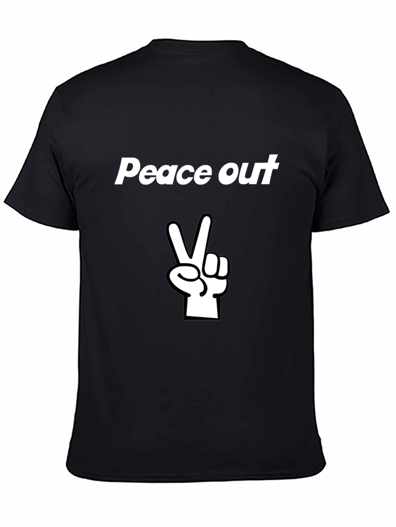 Peace Out Graphic Tee - Black Cotton T-Shirt