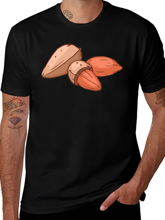 Almond Graphic Black T-Shirt - Casual Style
