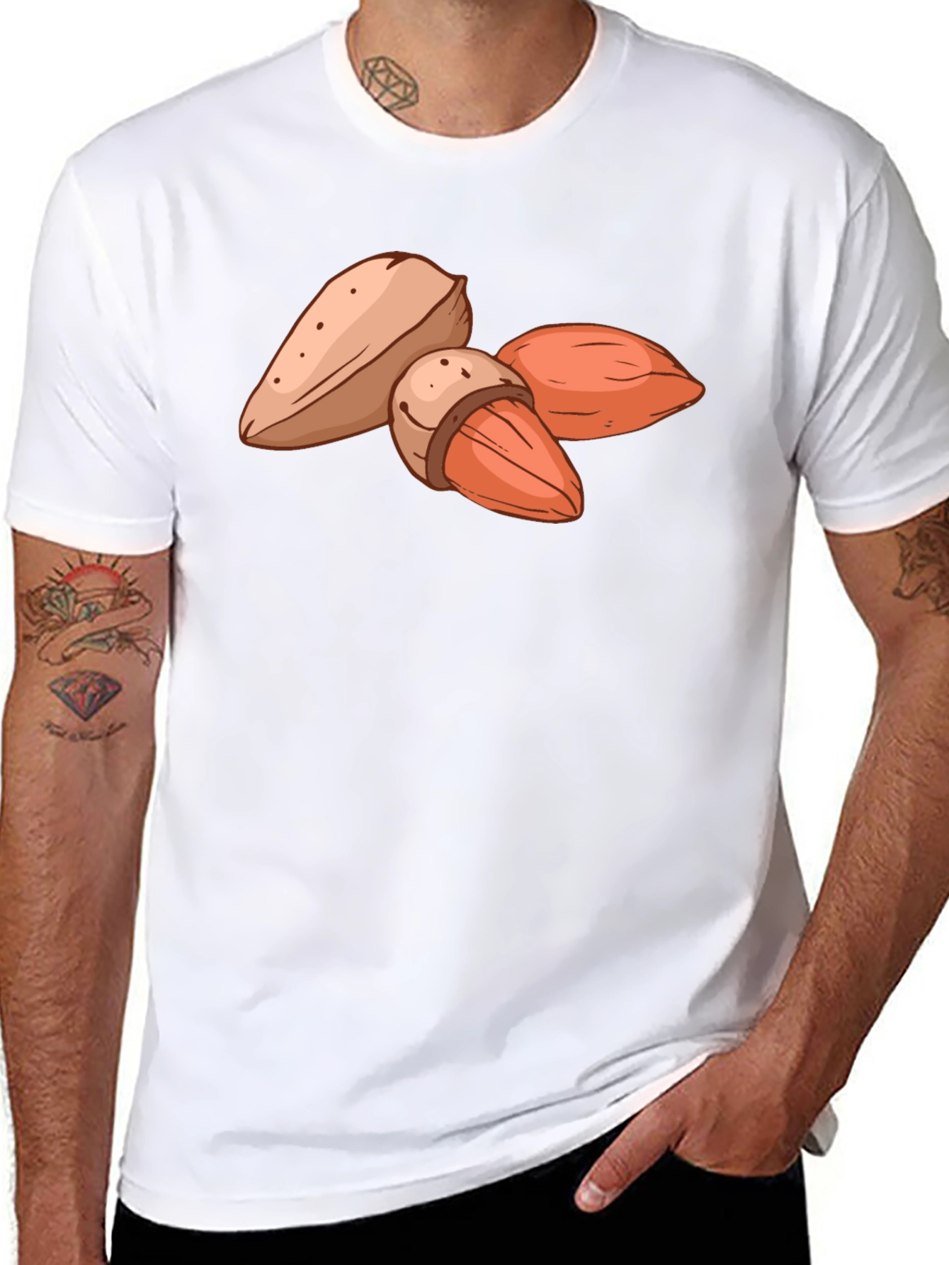 Almond Graphic Black T-Shirt - Casual Style