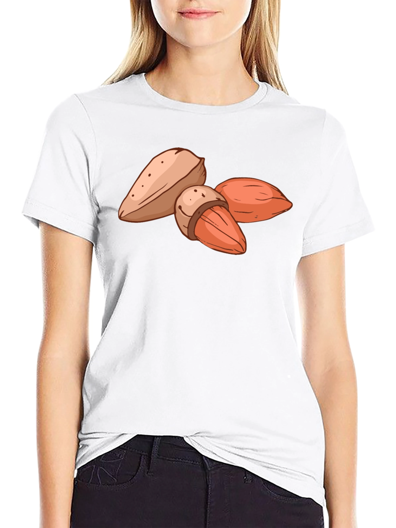 Almond Graphic Black T-Shirt - Casual Style