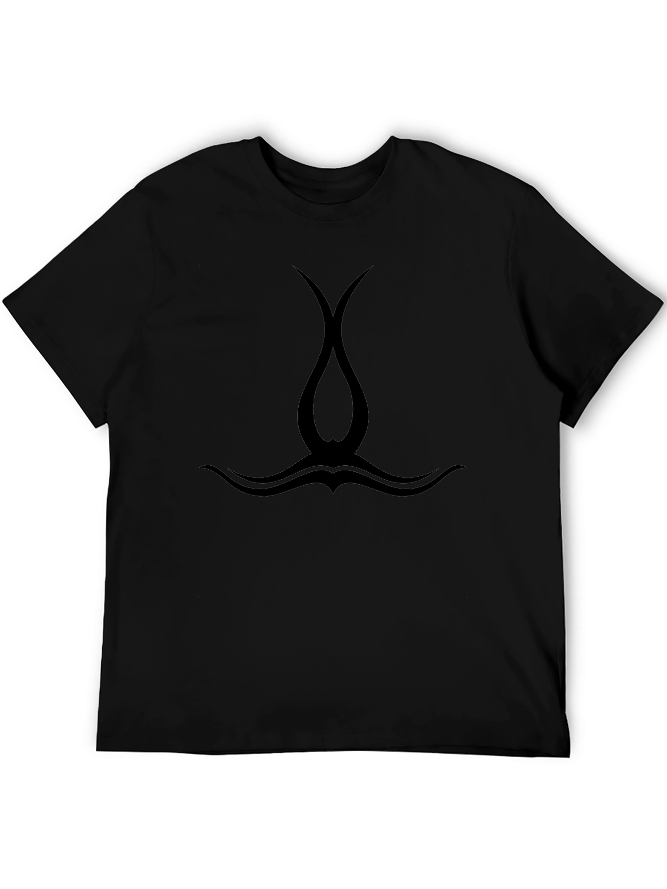 Mens Black Tribal Graphic Tee - Casual Style